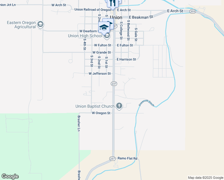 map of restaurants, bars, coffee shops, grocery stores, and more near 1218 South Main Street in Union