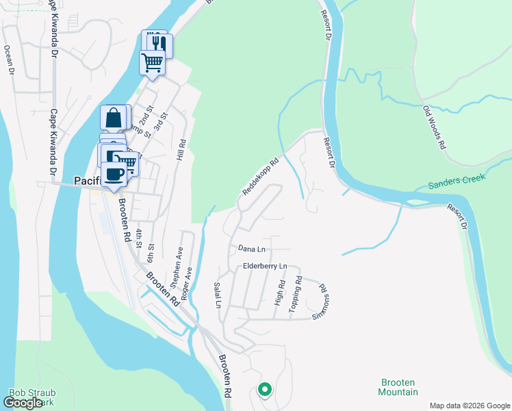 map of restaurants, bars, coffee shops, grocery stores, and more near 34770 Lahaina Loop Road in Pacific City