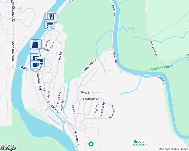 map of restaurants, bars, coffee shops, grocery stores, and more near 34770 Lahaina Loop Road in Pacific City