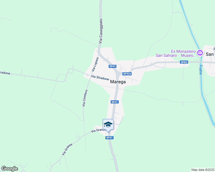 map of restaurants, bars, coffee shops, grocery stores, and more near 116 Via Don Camillo Faccioli in Marega