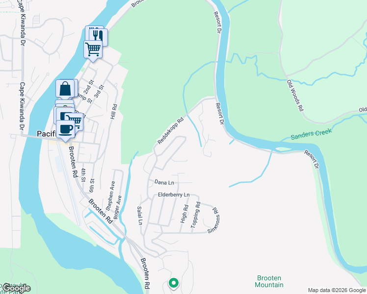 map of restaurants, bars, coffee shops, grocery stores, and more near 34770 Lahaina Loop Road in Pacific City