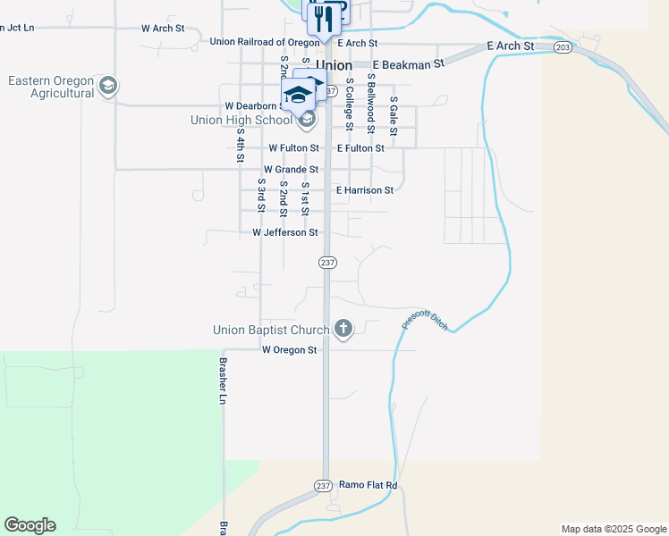 map of restaurants, bars, coffee shops, grocery stores, and more near 1218 South Main Street in Union