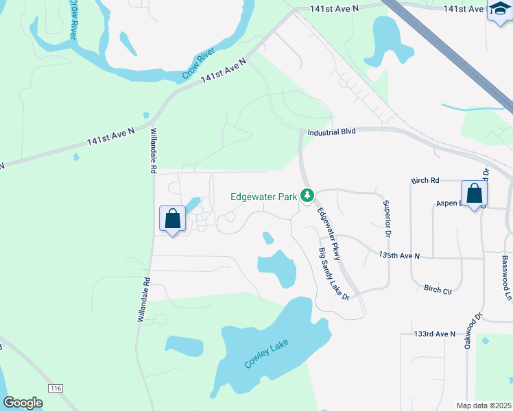 map of restaurants, bars, coffee shops, grocery stores, and more near 24606 Superior Drive in Rogers