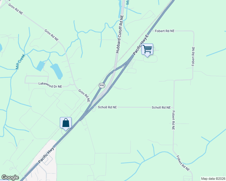 map of restaurants, bars, coffee shops, grocery stores, and more near 19518 Oregon 99E in Hubbard