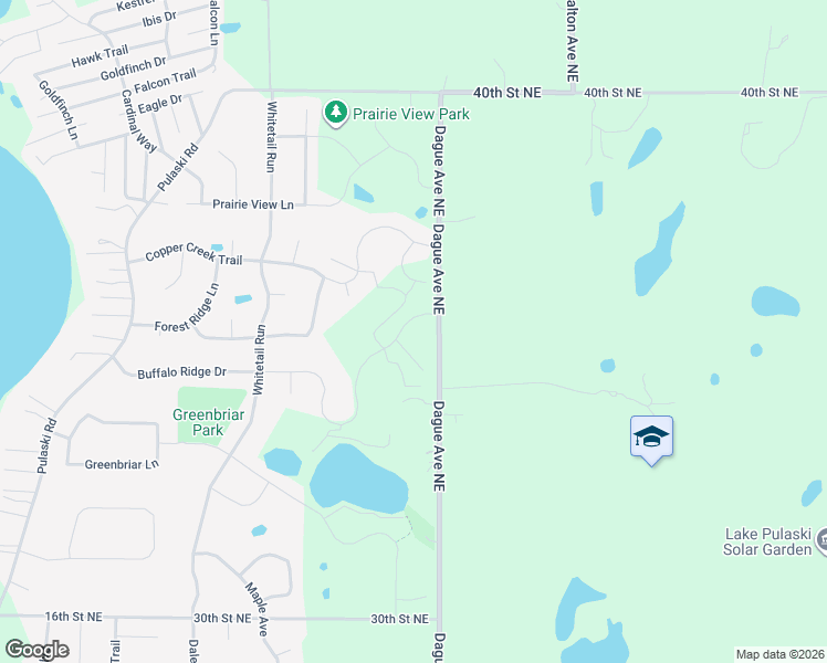 map of restaurants, bars, coffee shops, grocery stores, and more near 2711 Buffalo Ridge Drive in Buffalo