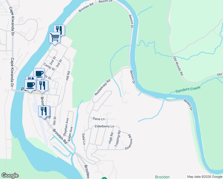 map of restaurants, bars, coffee shops, grocery stores, and more near 35015 Reddekopp Rd in Pacific City
