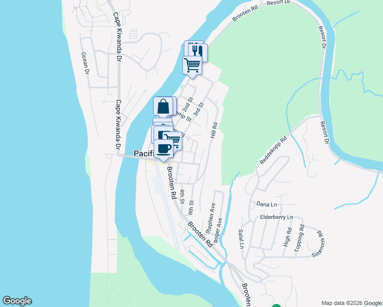map of restaurants, bars, coffee shops, grocery stores, and more near 39900 5th Street in Cloverdale
