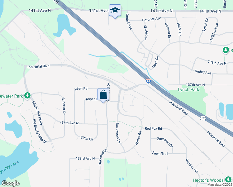 map of restaurants, bars, coffee shops, grocery stores, and more near 13651 Hynes Road in Rogers
