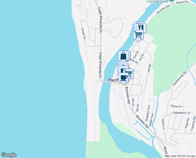 map of restaurants, bars, coffee shops, grocery stores, and more near 6010 Pacific Avenue in Cloverdale