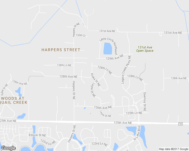 map of restaurants, bars, coffee shops, grocery stores, and more near 12801 Kiska Street Northeast in Blaine