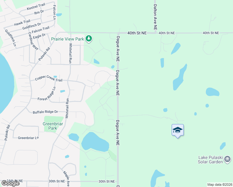 map of restaurants, bars, coffee shops, grocery stores, and more near 2711 Buffalo Ridge Drive in Buffalo