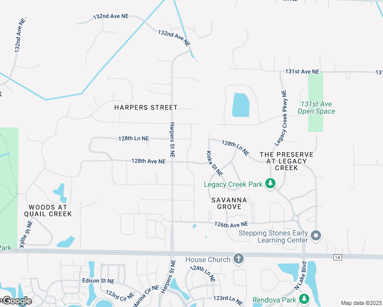map of restaurants, bars, coffee shops, grocery stores, and more near 3209 128th Avenue Northeast in Blaine