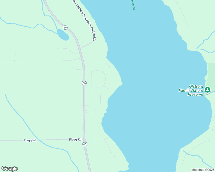 map of restaurants, bars, coffee shops, grocery stores, and more near Apple Lane in East Jordan