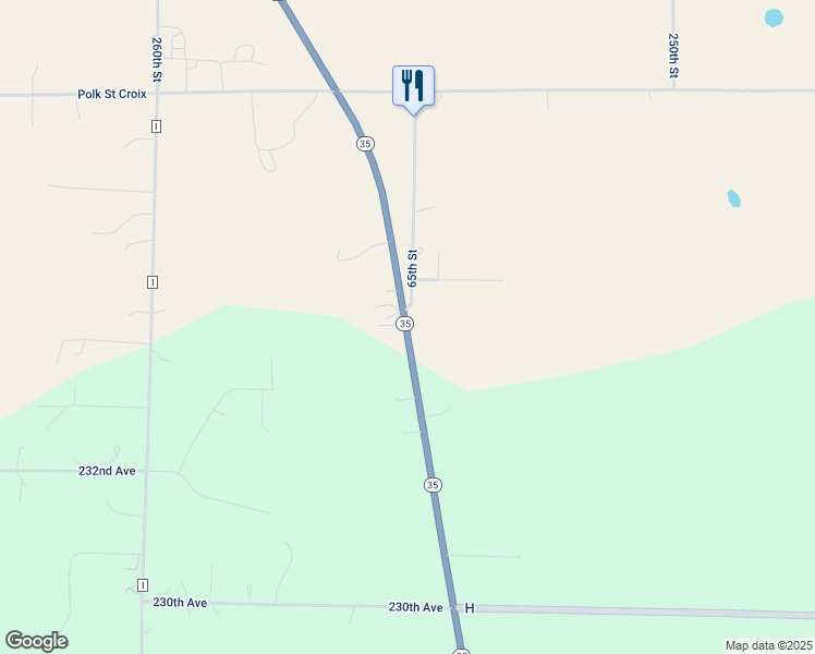 map of restaurants, bars, coffee shops, grocery stores, and more near 2301-2305 65th Street in New Richmond