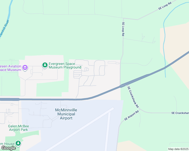 map of restaurants, bars, coffee shops, grocery stores, and more near Northeast Lvy Lane in McMinnville