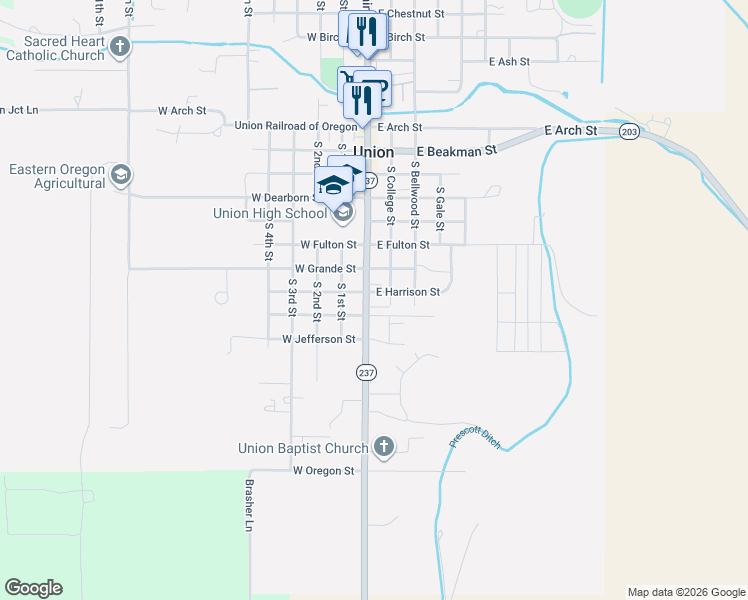 map of restaurants, bars, coffee shops, grocery stores, and more near 178 East Harrison Street in Union