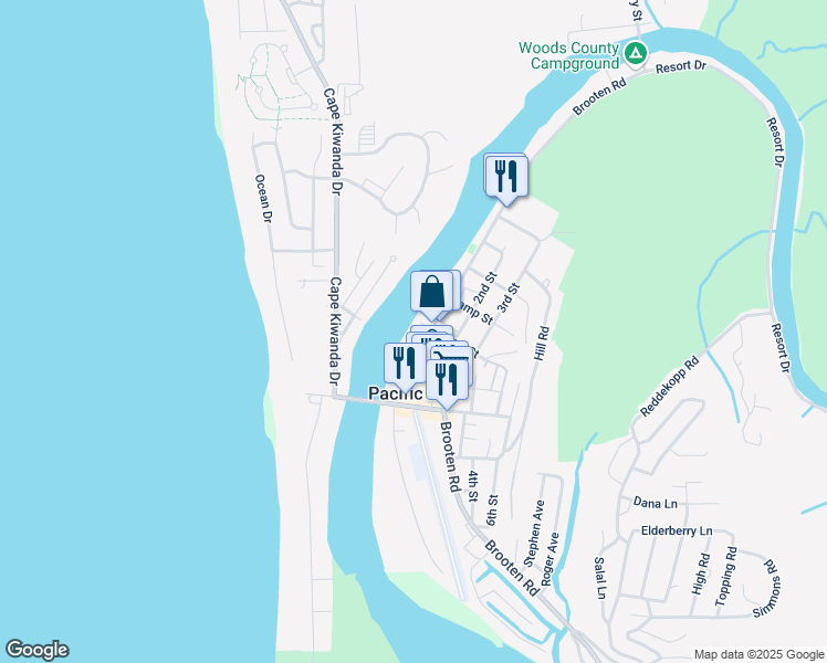 map of restaurants, bars, coffee shops, grocery stores, and more near 34820 River Avenue in Cloverdale