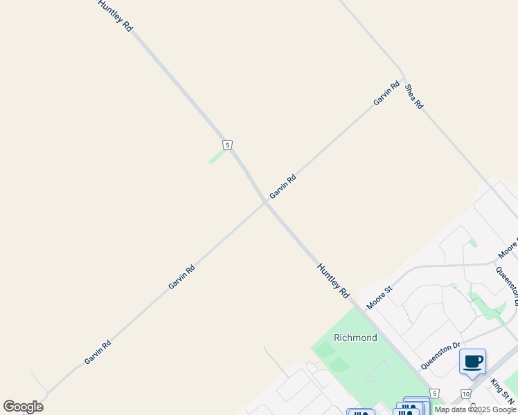 map of restaurants, bars, coffee shops, grocery stores, and more near Garvin Road in Ottawa