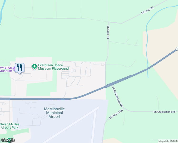 map of restaurants, bars, coffee shops, grocery stores, and more near 4155 Northeast Three Mile Lane in McMinnville