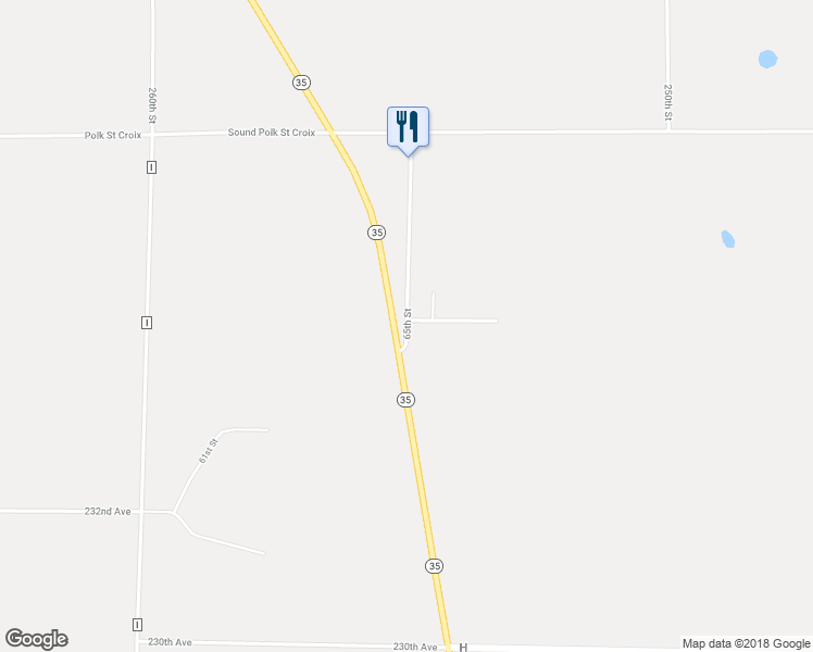 map of restaurants, bars, coffee shops, grocery stores, and more near 2305 65th Street in New Richmond