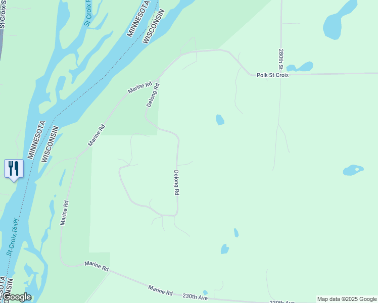 map of restaurants, bars, coffee shops, grocery stores, and more near 2361 Delong Road in Osceola