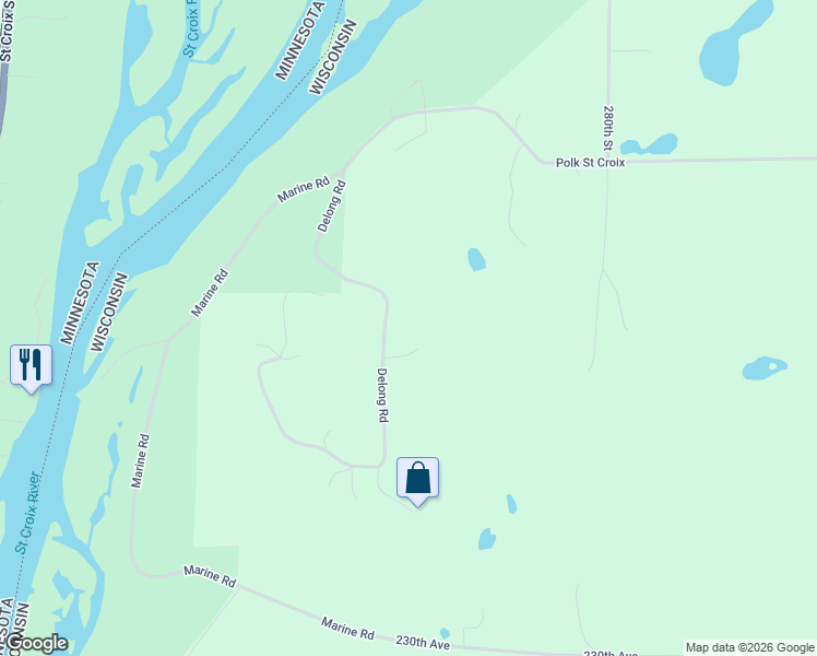 map of restaurants, bars, coffee shops, grocery stores, and more near 2361 Delong Road in Osceola