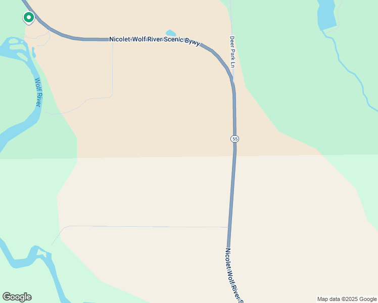 map of restaurants, bars, coffee shops, grocery stores, and more near Wisconsin 55 in White Lake