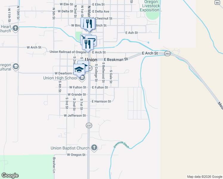 map of restaurants, bars, coffee shops, grocery stores, and more near 450 East Fulton Street in Union