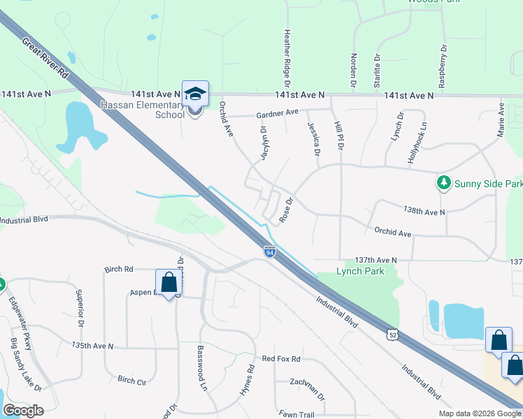 map of restaurants, bars, coffee shops, grocery stores, and more near 13835 Hyacinth Drive in Rogers