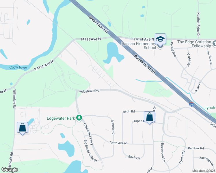 map of restaurants, bars, coffee shops, grocery stores, and more near 24011 Rivers Edge Road in Rogers