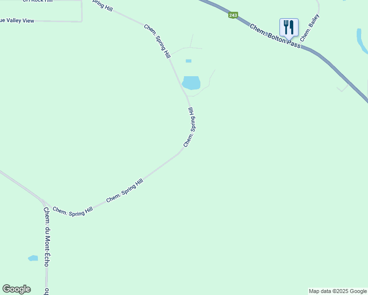map of restaurants, bars, coffee shops, grocery stores, and more near 47 Chemin Spring Hill in Knowlton