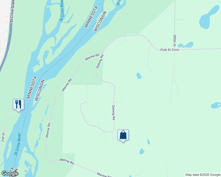 map of restaurants, bars, coffee shops, grocery stores, and more near 2362 Delong Road in Osceola
