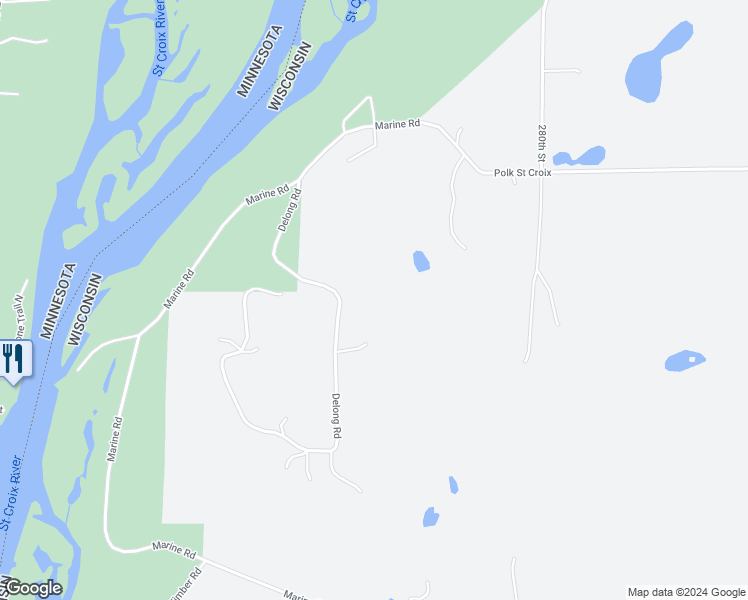 map of restaurants, bars, coffee shops, grocery stores, and more near 2361 Delong Road in Osceola