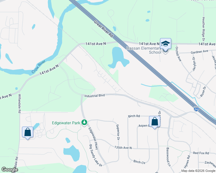 map of restaurants, bars, coffee shops, grocery stores, and more near 24011 Rivers Edge Road in Rogers