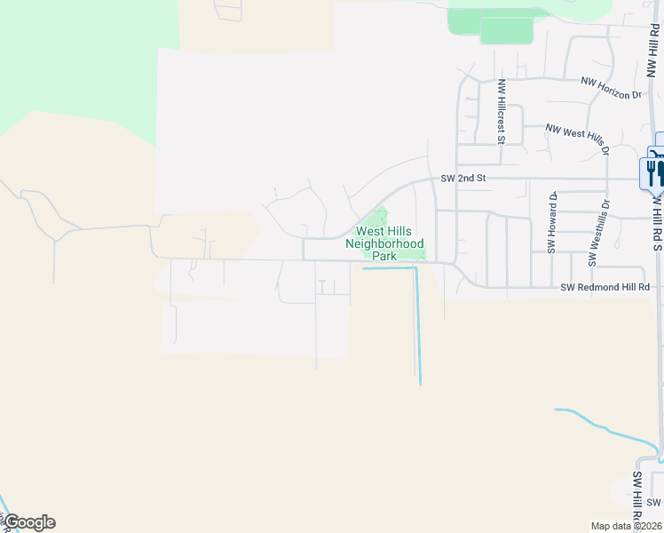 map of restaurants, bars, coffee shops, grocery stores, and more near 2958 Southwest Redmond Hill Road in McMinnville