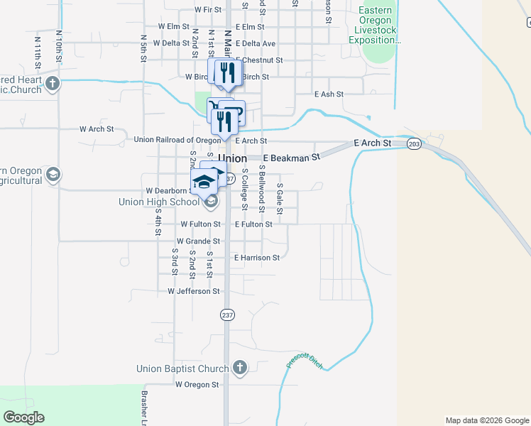 map of restaurants, bars, coffee shops, grocery stores, and more near 450 East Fulton Street in Union