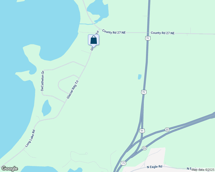 map of restaurants, bars, coffee shops, grocery stores, and more near 8191 Long Lake Road in Spicer