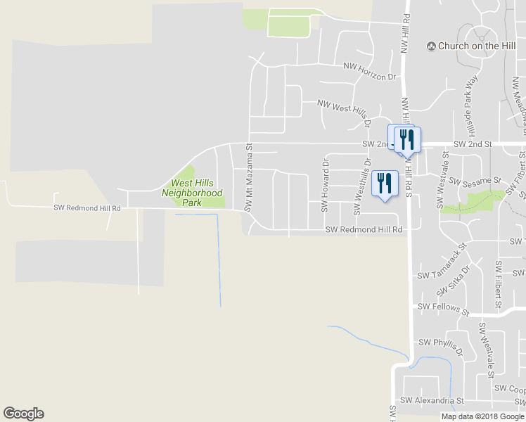 map of restaurants, bars, coffee shops, grocery stores, and more near 444 Southwest Mount Mazama Street in McMinnville
