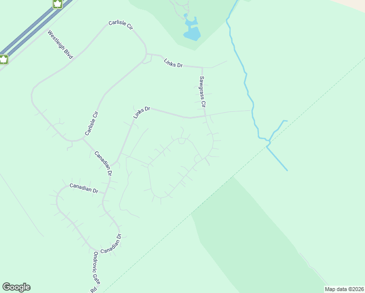 map of restaurants, bars, coffee shops, grocery stores, and more near 36 Sawgrass Circle in Ottawa