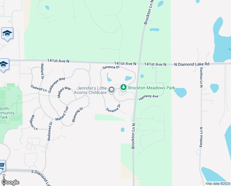 map of restaurants, bars, coffee shops, grocery stores, and more near 19700 Harmony Avenue in Rogers