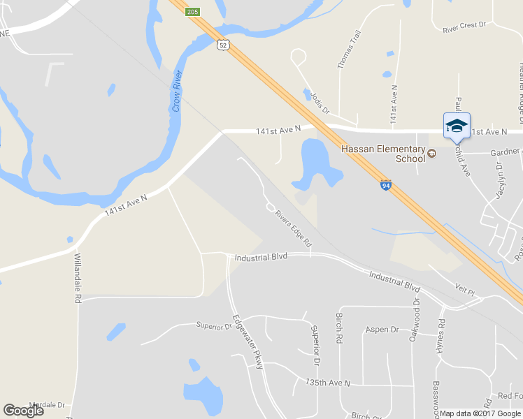 map of restaurants, bars, coffee shops, grocery stores, and more near 24117 Rivers Edge Road in Rogers