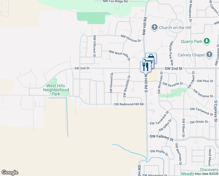 map of restaurants, bars, coffee shops, grocery stores, and more near 332 Southwest Mount Adams Street in McMinnville