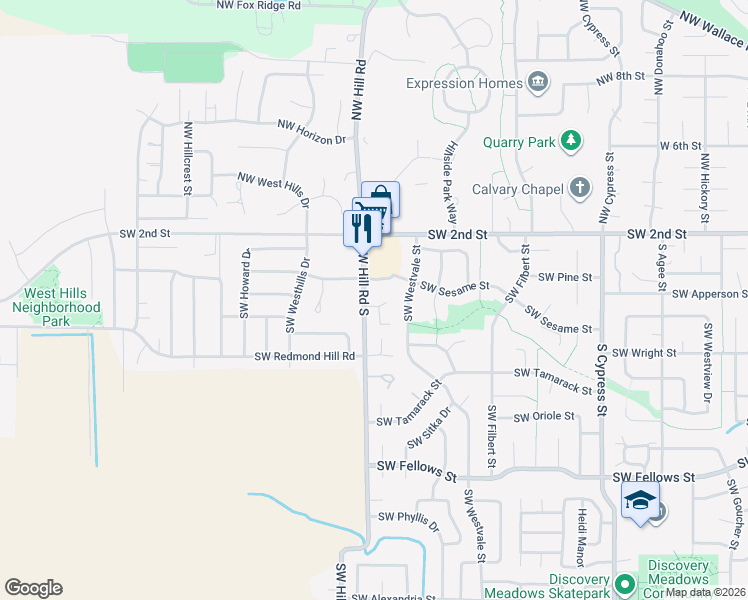 map of restaurants, bars, coffee shops, grocery stores, and more near 339 Southwest Pemberly Loop in McMinnville