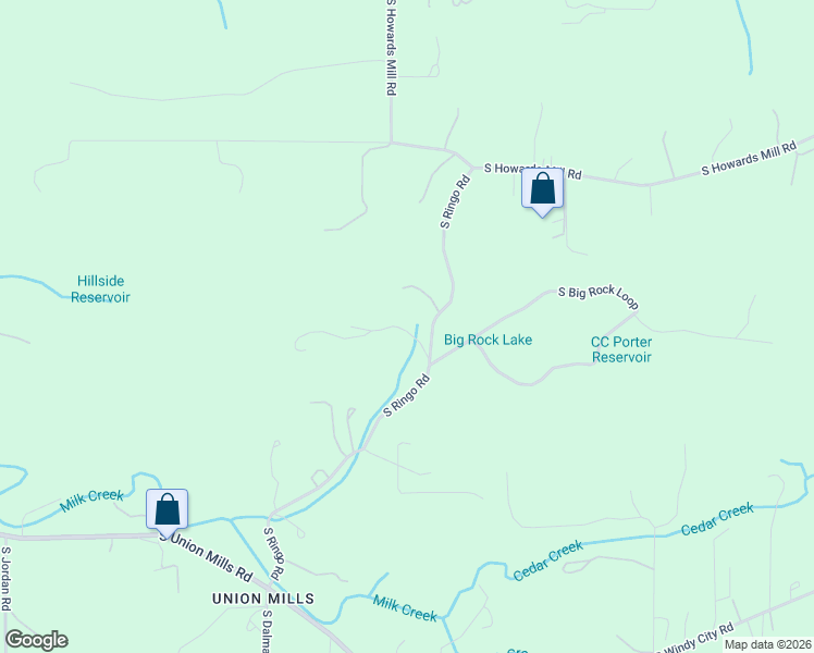 map of restaurants, bars, coffee shops, grocery stores, and more near 27571 South Ringo Road in Mulino