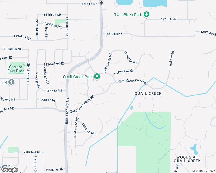 map of restaurants, bars, coffee shops, grocery stores, and more near 13018 Palisade Court Northeast in Blaine