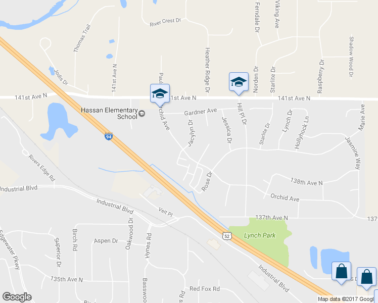 map of restaurants, bars, coffee shops, grocery stores, and more near 13940 Jacylyn Drive in Rogers