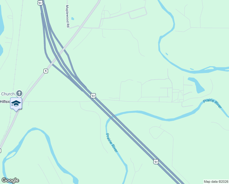 map of restaurants, bars, coffee shops, grocery stores, and more near N2505 Lily Lane in Merrill