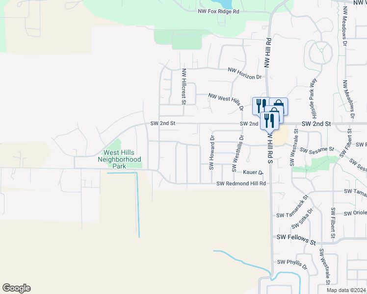 map of restaurants, bars, coffee shops, grocery stores, and more near 259 Southwest Mount Saint Helens Street in McMinnville