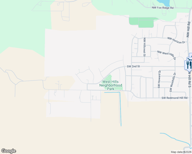 map of restaurants, bars, coffee shops, grocery stores, and more near 2927 Northwest 2nd Street in McMinnville
