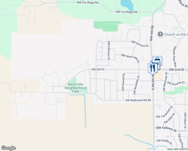 map of restaurants, bars, coffee shops, grocery stores, and more near 177 Southwest Mount Mazama Street in McMinnville
